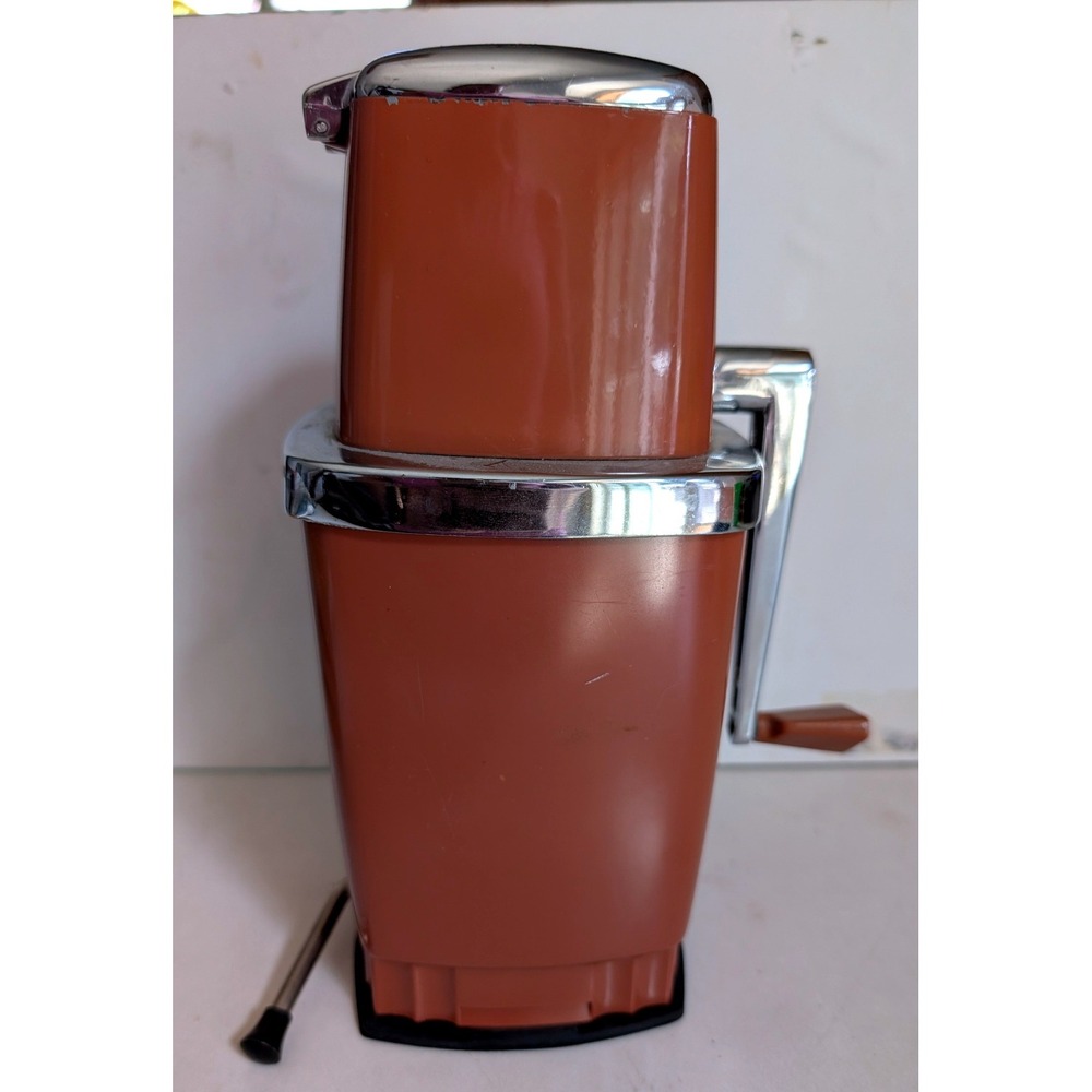 Vintage Rival Ice-O-Mat Ice Crusher Manual Hand Crank Brown  Kitchen Tool MCM